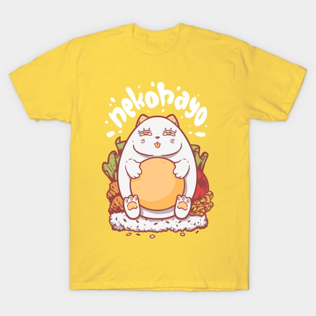 Nekohayo white text T-Shirt by wehkid